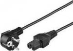 MicroConnect Power Cord CEE 7/7 - C15 2m, Angled Schuko, Black