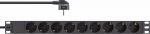 InLine InLine&reg; 19" Socket strip, 9-way protective contact, without switch, 2m, black