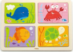 Viga Toys VIGA Wooden Puzzle of Sea Animals 4w1
