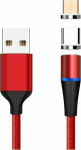 Kabel USB PremiumCord USB-A - microUSB + USB-C 1 m Czerwony (ku2m1fgr)