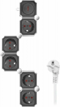 LogiLink 5 sockets 1.5m Black and White - Listwa zasilająca 5 sockets CEE 7/3, 1.5m Black and White