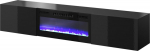 Cama MEBLE RTV cabinet SLIDE 200K with electric fireplace 200x40x37 cm all in gloss black