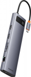 Baseus Metal Gleam Series USB-C |1x USB-C |4x USB-A |1x HDMI |1x VGA |1x AUX |1x RJ45 |1x czytnik kart SD, TF - HUB