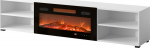 Cama MEBLE RTV cabinet POLO 180x33x39 white + fireplace black