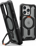 Kaitse&uuml;mbris Plasma XTE, Apple iPhone 15 Pro, must/oranž, MagSafe, tugijalaga, Urban Armor Gear (UAG)