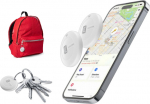 Cellularline Tracy - Designed for iOS 2-teiliges Set - Object tracking device, compatible with Apples "Where is"-App, Finder, Wei&szlig;, dust resistant, IP67, Apple, CR2032
