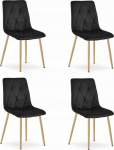 Leobert Krzesło LIBRA - black velvet / wood color legs x 4