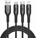 Kabel USB WiWU USB-A - USB-C + microUSB + Lightning 1.2 m Czarny (GSM186465)