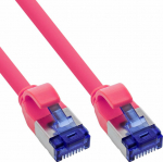 InLine&reg; Patchkabel Slim, Cat.6A, S/FTP, TPE (LSZH) flexibel, PoE, magenta, 10m