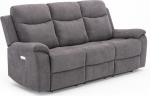 Recliner sofa MILO 3-seater with electric mechanism, grey
