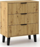 TOP E SHOP SCANDI 3S SLIM OAK ARTISAN CHEST OF DRAWERS