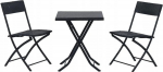 Extralink Small Black Forest Garden Furniture Set, Two Chairs + Black Table