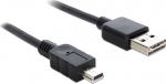 DELOCK USB Kabel A -> Mini-B St/St 3.00m sw Easy USB
