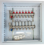 Hismart Heating Manifold 7 Loops with Thermal Actuators NC AC230V and Flow Meters