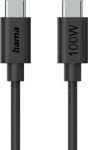 USB-kaabel Hama 1.2m USB-C - USB-C pistik, must, max 480Mbit/s 100W laadimiskaabel