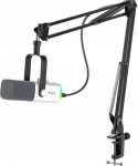 Fifine Microphone Fifine AM8TW AMPLIGAME USB/XLR RGB dynamic studio microphone with stand, white