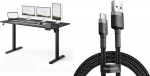 Desk SENSE7 NOJO LIGHT Black 140 cmx70 cm + kabel usb