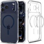 &Uuml;mbris Ultra Hybrid (MagFit), Apple iPhone 17 Pro Max, l&auml;bipaistev tumesinise MagSafe ringiga, Spigen