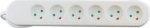 Mercodan Power strip with 6 outlets, earthed, 10.0m cable, white