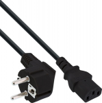 InLine Netzkabel, angled Schuko plug on C13-IEC connector - schwarz