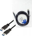 Logilink Cable;USB 3.0;USB A plug,both sides;nickel plated;3m;black