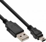 Cable USB InLine USB-A - miniUSB 0.3 m Czarny (33107J)