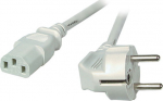EFB Elektronik EFB Netzkabel Schutzkontakt 90&deg;-C13 180&deg;,grau,3.0m,3x1.00m