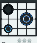 Simfer | Hob | H4.305.HGSBB | Gas on glass | Number of burners/cooking zones 3 | Rotary knobs | White