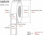 Capture Label 100x100, Core 25, Diameter 96 mm. Thermal