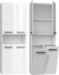 Topeshop bathroom cabinet bookcase Nel DK 2K basket 60cm white gloss (NEL 2K DK BPOŁ KPL)