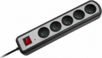 Power Strip LechPol Surge 5 sockets 1.5 m black and silver (4996)