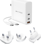 Hyper HyperJuice - Netzteil - GaN-Technology - 140 Watt - Power Delivery 3.1, QC 3.0 - 3 Ausgabeanschlussstellen (USB, 2 x USB-C)