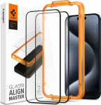 Spigen Glass for Spigen Glas cases.tR FC AM 2-Pack do iPhone 15 Pro, z black frame