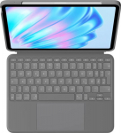 Log Logitech Combo Touch - Keyboard and folio envelope - With trackpad - hintergrundbeleuchtet - Apple Smart connector - QWERTZ - Deutsch - Oxford Gray - f&uuml;r Apple 10.9-inch iPad Air, 11-inch iPad Air (920-012629)