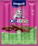 VITAKRAFT CatStick Mini Chicken with grass - cat treats - 3 pcs