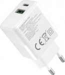 FoneKit Double 20 W Quick Charger, USB-C + USB-A, white