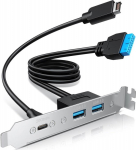 GRAUGEAR Multi PCI Blende 1x USB-C, 2x USB-A