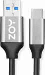 Kabel USB ZOY USB-A - USB-C 2 m black-silver (ZCAC2)