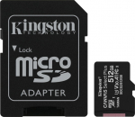 KIN Kingston 512GB microSDXC Canvas Select, Plus 100R A1 C10 Card + ADP