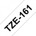 Brother TZe-161 (TZe161) Laminated Labelling Tape Black on Clear, 36mm, 8m