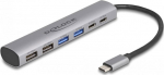 DELOCK 6 Port USB Hub with 4x USB-A und 2x USB-C Buchse