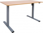 Desk ERGO OPTIMAL with 1 motor 140x70xH71-116cm, hickory/silver grey