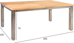 Table NAUTICA 200/300x100xH76cm, teak