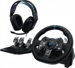 Log Logitech G920 Driving Force Steering Wheels & Pedals + G335, for Xbox Series X|S/Xbox One/PC, Black
