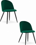 Leobert BELLO chair - velvet green / black legs x 2