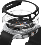 Kaitse&uuml;mbris Slim, Samsung Galaxy Watch8 Classic 46mm, komplektis 2tk, l&auml;bipaistev ja must, Ringke