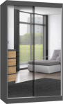 Topeshop Wardrobe IGA 120/A ANTHRACITE 2 Mirrors for the bedroom and hall