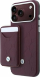 BMW Quilted Pattern Metal Logo Case + Wallet Set for iPhone 18 Pro Max / 17 Pro Max Burgundy