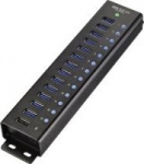 Renkforce 13+ USB 3.0-Hub with aluminum housing for wall mounting, fast charging port
