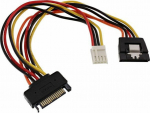 InLine SATA 15-pin x2 - 4-pin Floppy, 0.15m, Multicoloured (29691)